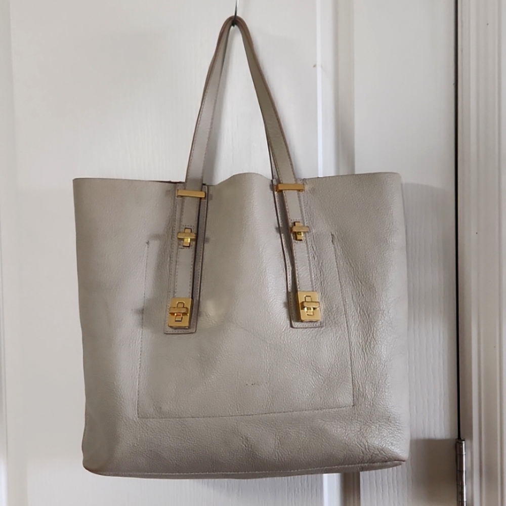 India Hicks Leather Solitaire Tote